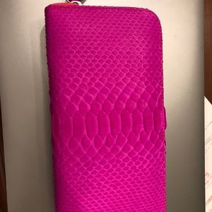 New Never Used Python Hot Pink Ladies Zip Wallet - image 1